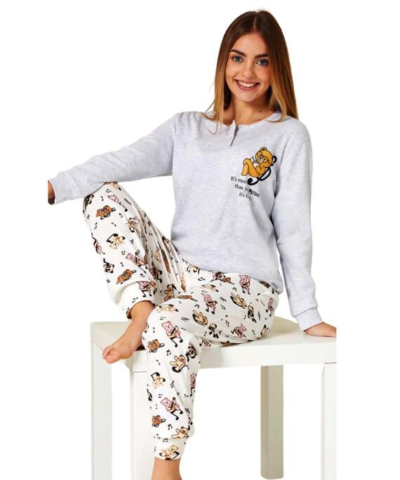 Pigiama da ragazza in CALDO cotone Il Granchietto GP7142