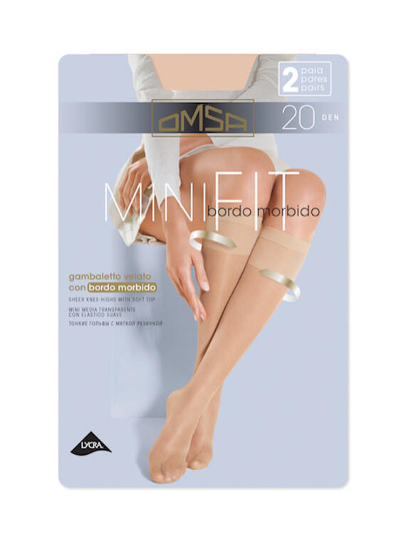 WOMEN'S VEILED KNEE HIGHS OMSA MINIFIT 20- 2 PAIRS