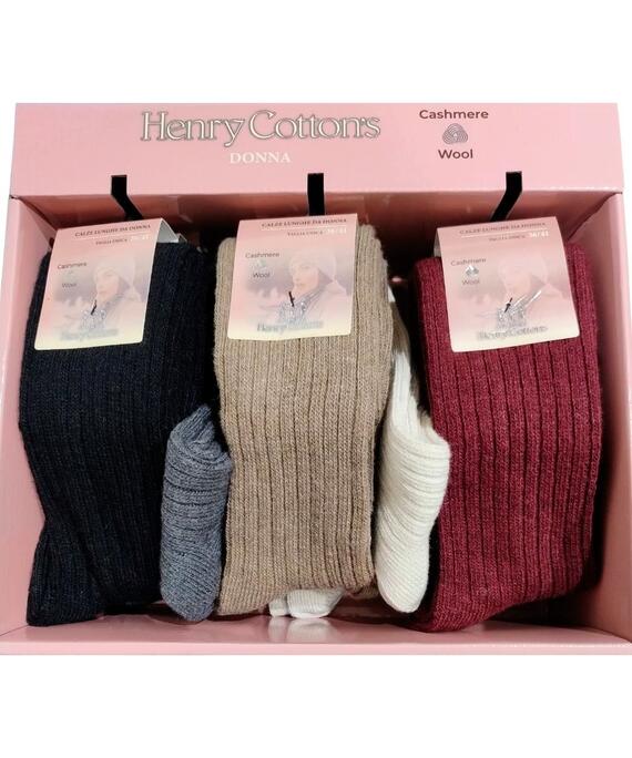 Calzettone lungo donna in cashmere Henry Cotton's HT30321 (1 PAIO)