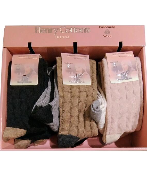 Calzettone lungo donna in cashmere Henry Cotton's HT31321 (1 PAIO)