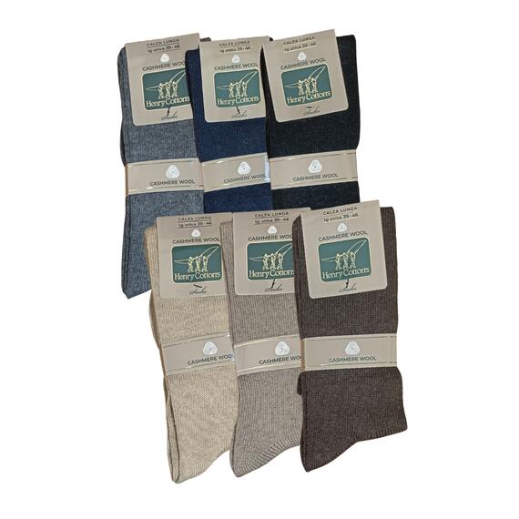 Calza da uomo lunga in cashmere e lana Henry Cotton's HC37114 liscio
 