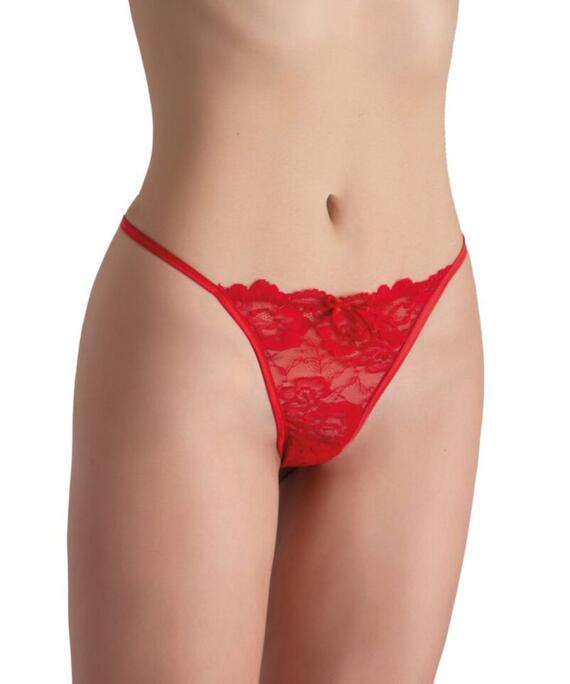 Perizoma donna rosso in pizzo e tulle Intimami ID849