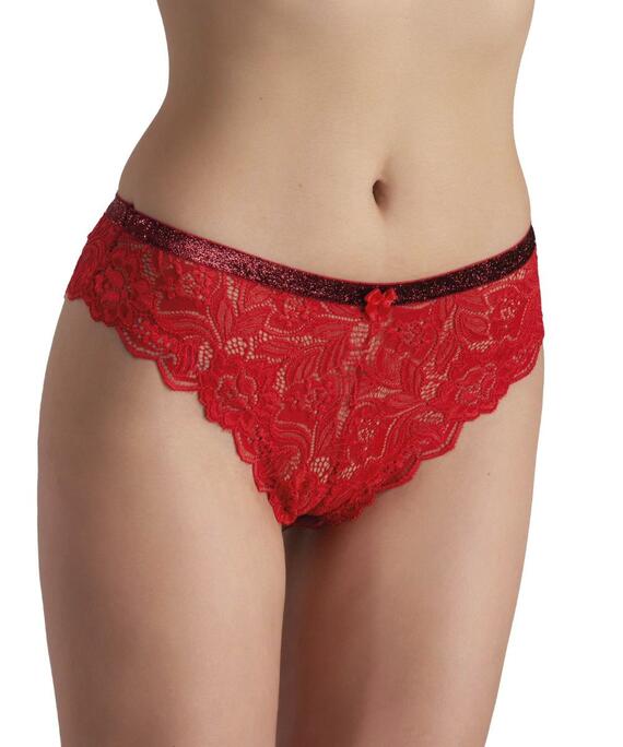 Brasiliana donna rosso portafortuna in pizzo Intimami ID858