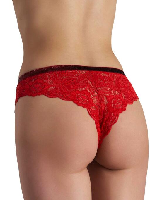 Brasiliana donna rosso portafortuna in pizzo Intimami ID858