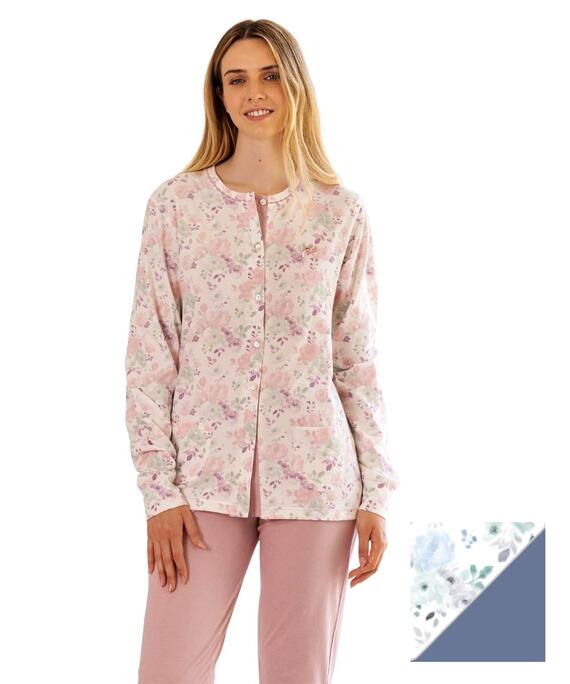 Irge IRL2562 Women's Open Cotton Jersey Pajamas