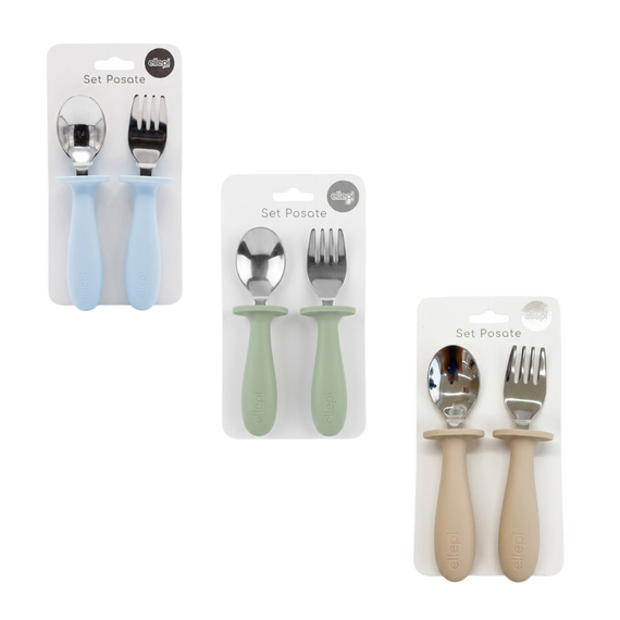 Set posate da bambino in silicone Ellepi IX4064&nbsp;
&nbsp;