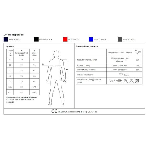 Veste matelassée softshell Cervinia Man JRC