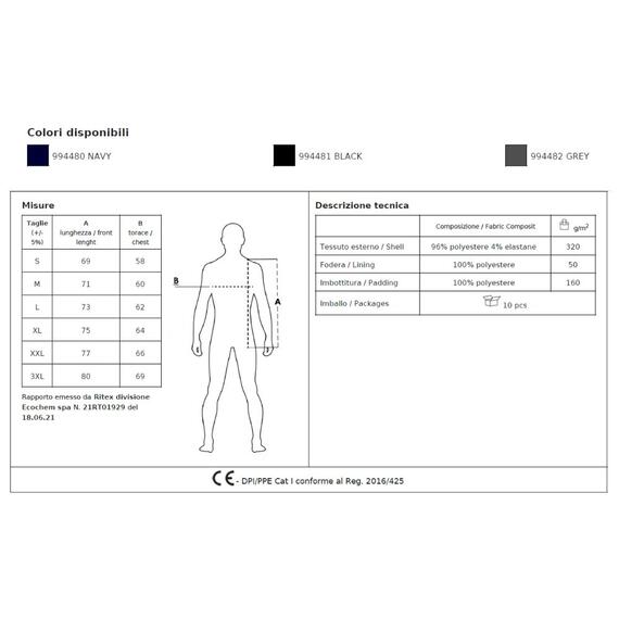Veste softshell rembourrée JRC Lausanne
