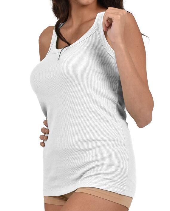 Jadea Jessica women's narrow shoulder ribbed cotton tank top