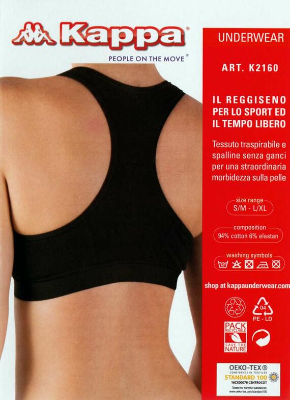 Kappa K2160 stretch cotton sports bra