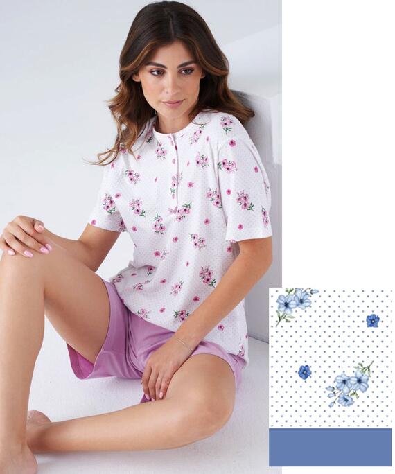 Pigiama donna a manica corta in cotone Karelpiu' KC8017