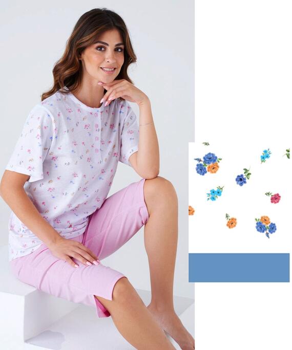 Pigiama donna a manica corta in cotone Karelpiu' KC8035