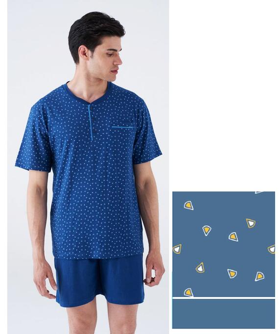 Pigiama uomo CALIBRATO corto in jersey di cotone Karelpiu' KC8214