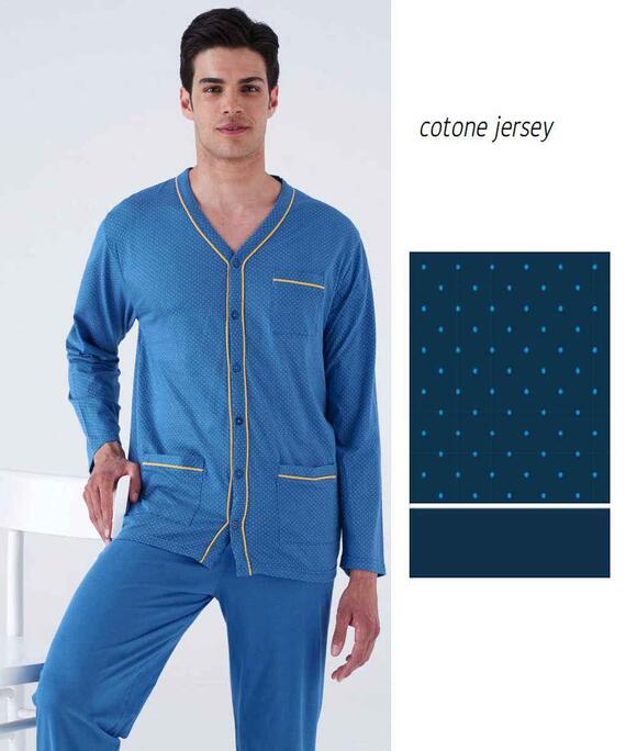 Pyjama homme avec veste en coton Karelpiu' KC8229