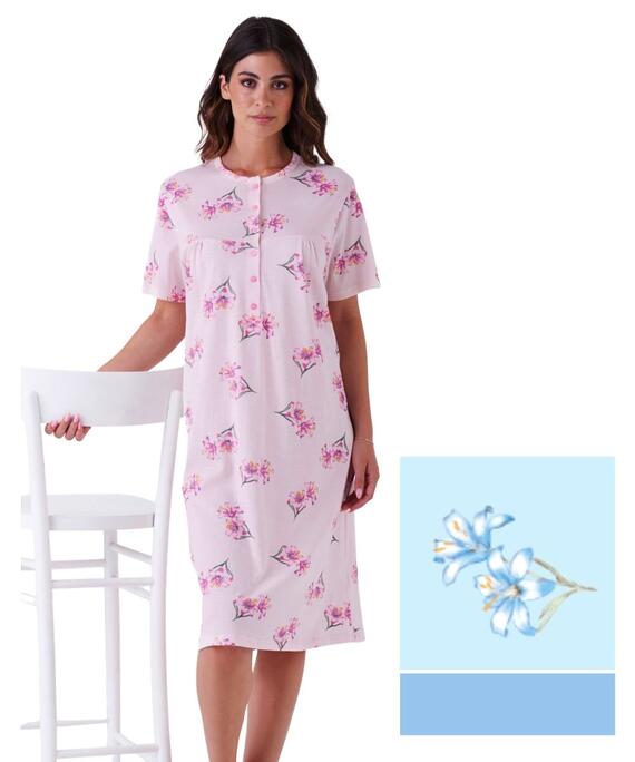 Camicia da notte donna a manica corta Karelpiu' KE0009