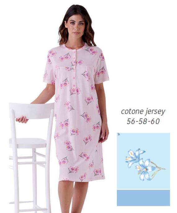 Camicia da notte calibrata a manica corta in jersey di cotone Karelpiu' KE0010