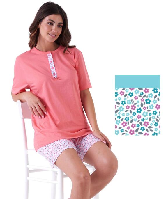 Pigiama donna a manica corta in jersey di cotone Karelpiu' KE0036