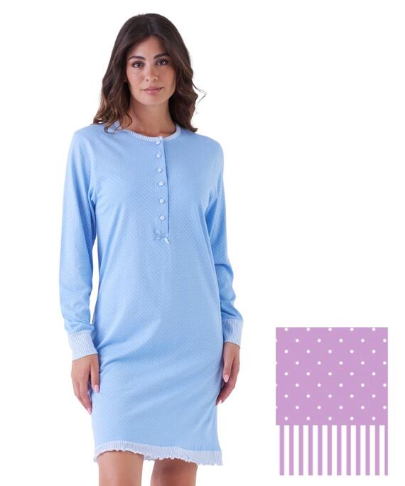 Camicia da notte donna in jersey di cotone Karelpiu' KE0086