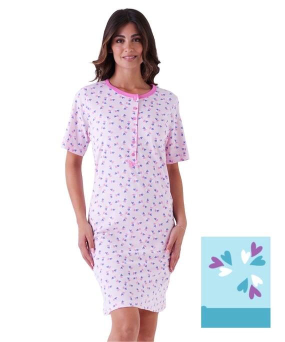Camicia da notte donna a manica corta Karelpiu' KE0107