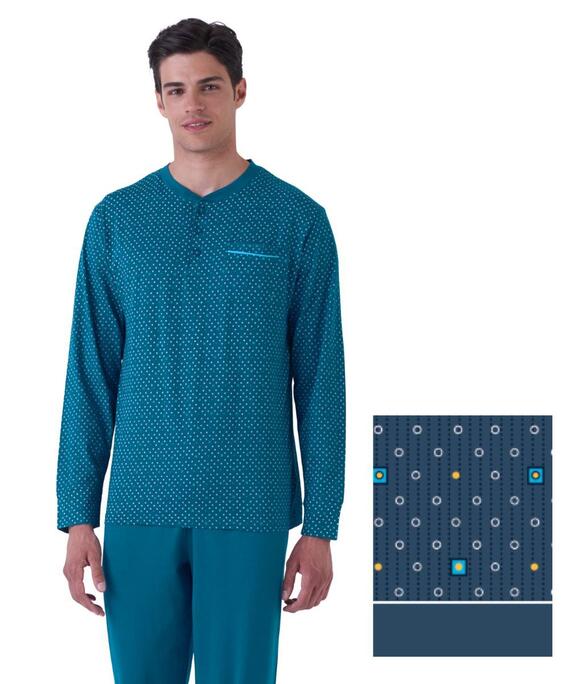 Pigiama uomo a manica lunga in jersey di cotone Karelpiu' KE0200