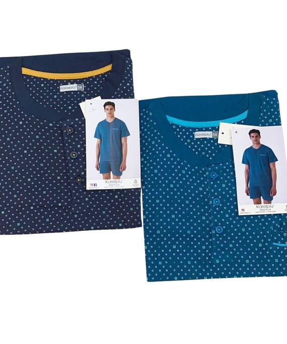 Pigiama uomo CALIBRATO corto in jersey di cotone Karelpiu KE0202