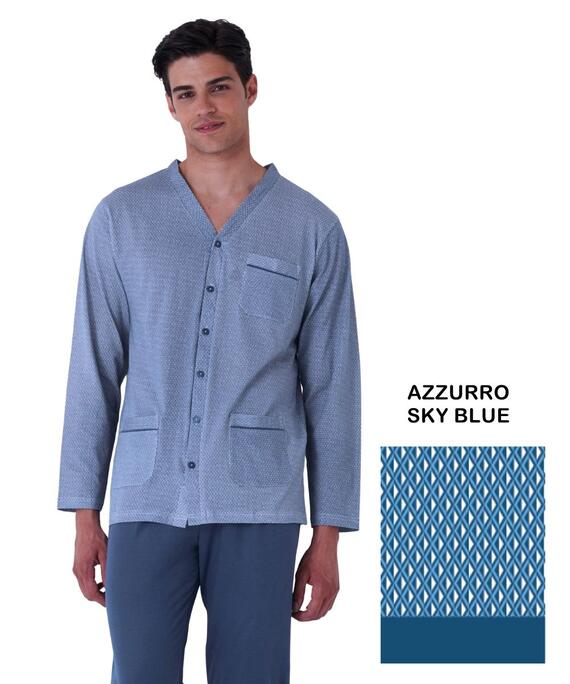 Pigiama uomo CALIBRATO aperto in cotone Karelpiu' KE0212