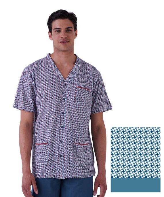 Pigiama uomo aperto a manica corta in jersey di cotone Karelpiu' KE0246