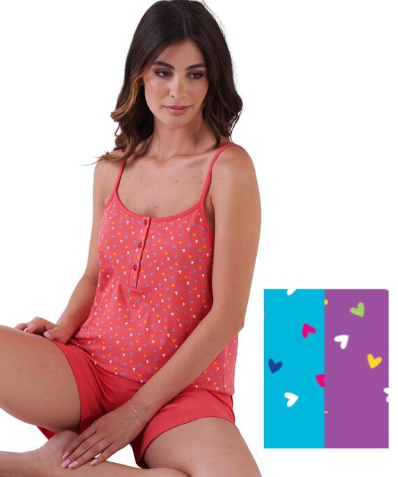 Pigiama donna a spallina e pantaloncino corto Karelpiu' KE0319