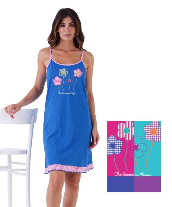 Camicia da notte donna a spalla stretta Karelpiu' KE0329