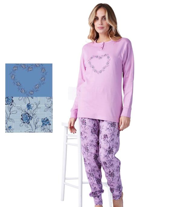 Karelpiu' KF9078 women's warm cotton fleece pajamas