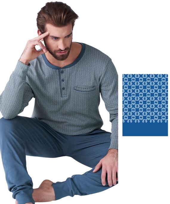 Pigiama uomo in jersey di cotone caldo Karelpiu' KF9306