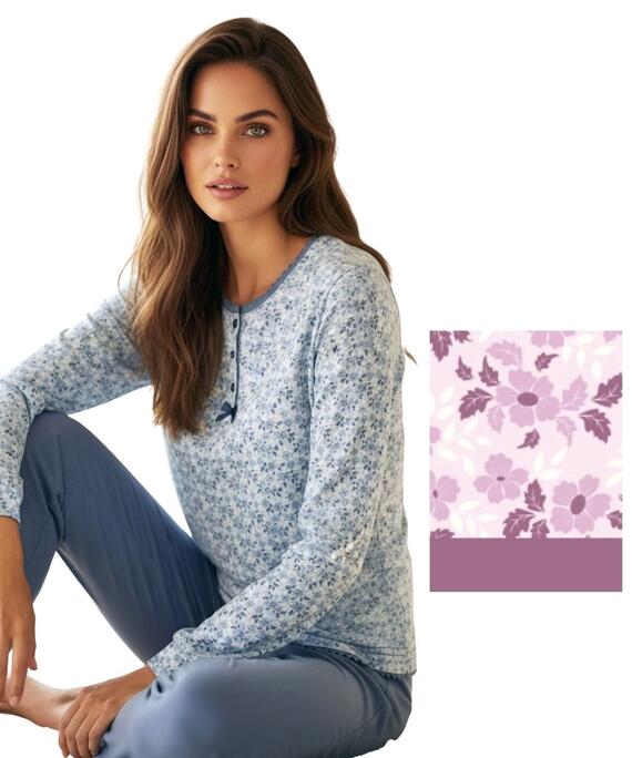Pigiama donna in jersey di cotone caldo Karelpiu' KI1004