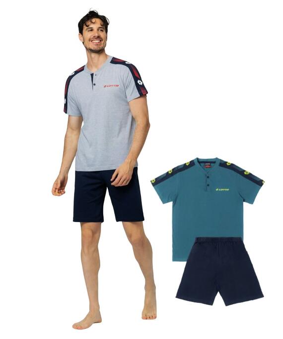 Pigiama uomo corto in jersey di cotone Lotto LP1230