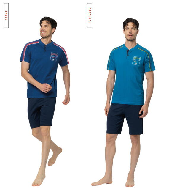 Pigiama uomo corto in jersey di cotone Lotto LP1234