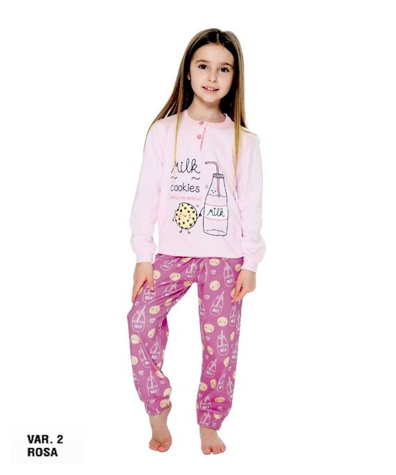 Pigiama da bambina in CALDO cotone Martellina M2006