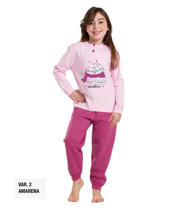 Pigiama da bambina in CALDO cotone Martellina M2008