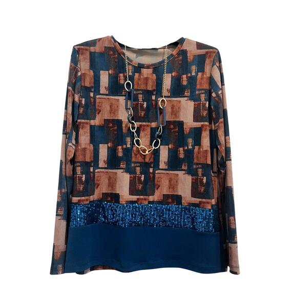 WOMEN'S LONG-SLEEVED PATTERNED BLOUSE BY CHIARA AUTIERI MA3053