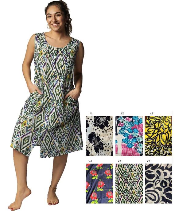 SLEEVELESS SUMMER DRESS WITH MARILA MAR12 BUTTONS