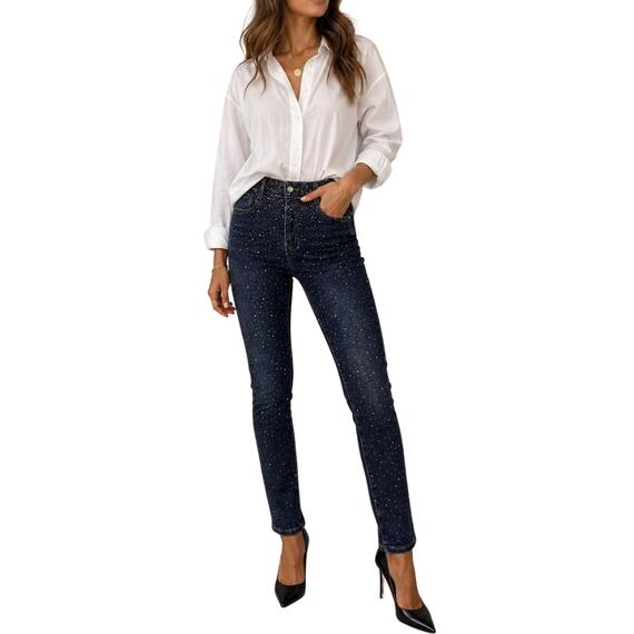 JEANS DONNA CON STRASS FLORA MG7788Y