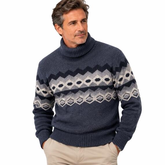 MAGLIONE DOLCEVITA DA UOMO MISTO LANA E VISCOSA MV CLIMA 100