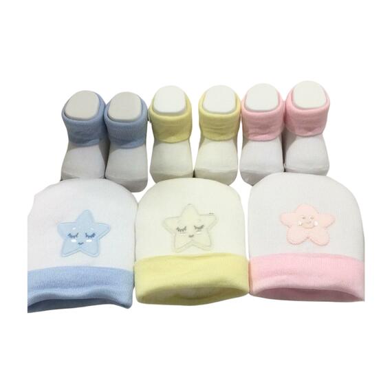 MAFER WSE8794 COTTON NEWBORN CAP+SHOE SET