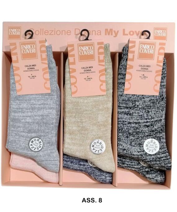 Calzino donna morbidoso effetto soft touch E. Coveri Melody ( 1 PAIO)