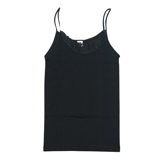 Women's tank top with narrow straps and lace Moretta 1408 size 3-7 Black