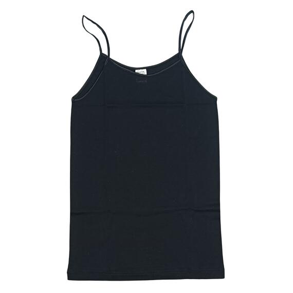 Women's tank top with narrow straps in mercerised cotton Moretta 1417 size 8-9 Black