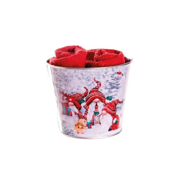 SET 3 LAVETTE NATALE WONDERLAND IN CONTENITORE LATTA