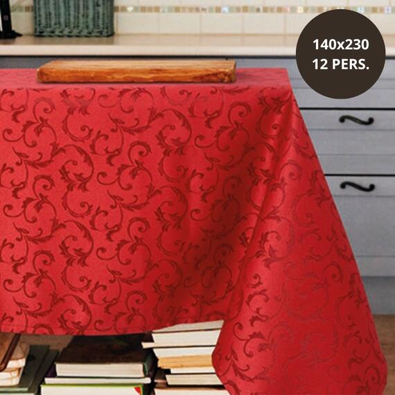 TOVAGLIA NATALE ANTIMACCHIA 12 PERSONE QUEEN BORDEAUX 140*230