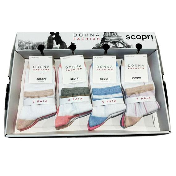 Calzino corto donna in cotone elasticizzato Scopri Prisco Nut