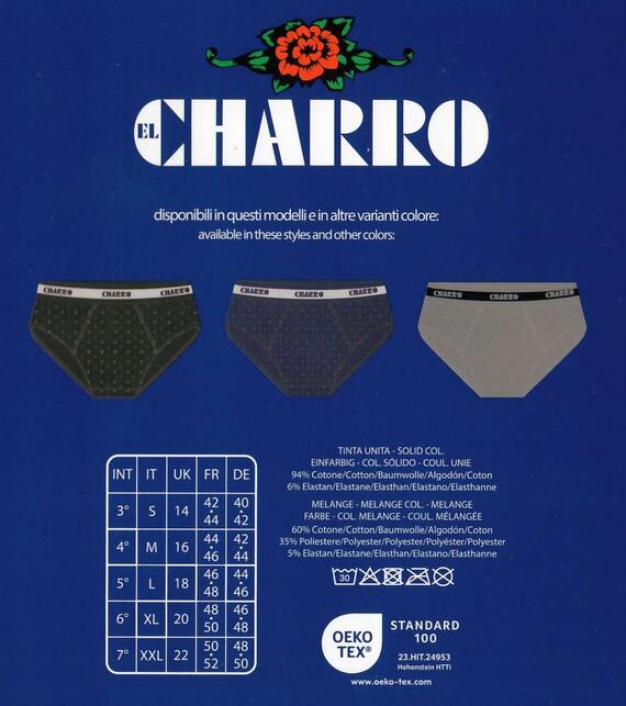 El Charro Olimpo Ass.4 and Ass.5 men's briefs in stretch cotton