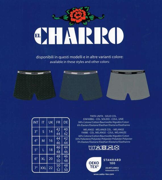 Men's boxer shorts in stretch cotton El Charro Olimpo Ass.4 and Ass.5