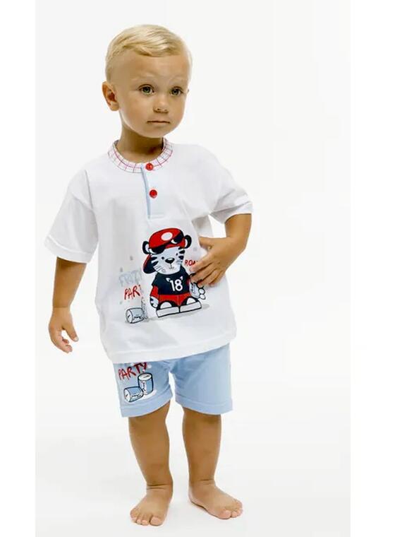 Короткая детская пижама из хлопкового трикотажа Gary P15031